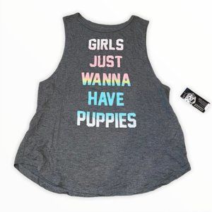 NWT Puppies Make Me Happy Girls Just Wanna Tank